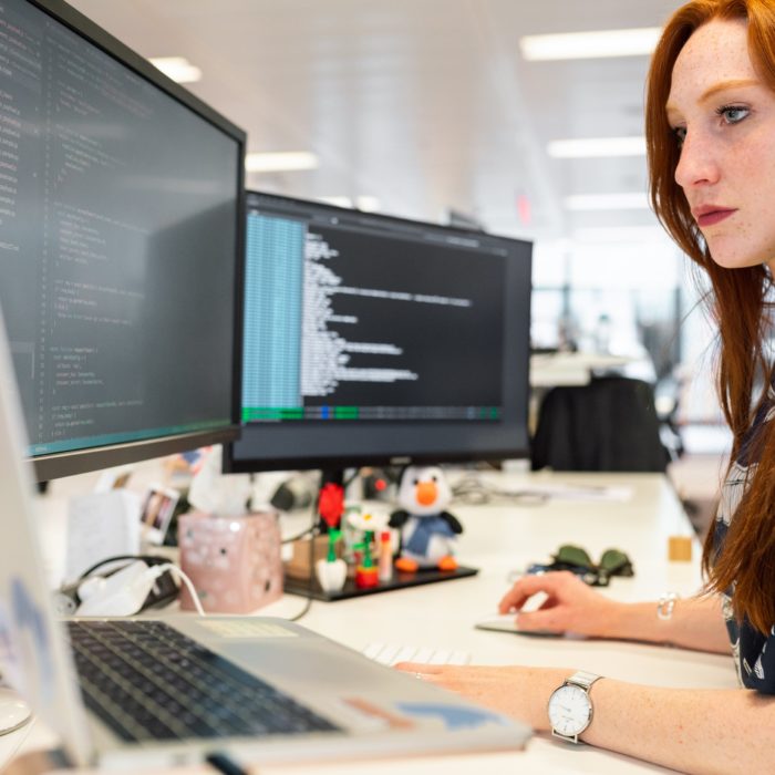 woman on computer