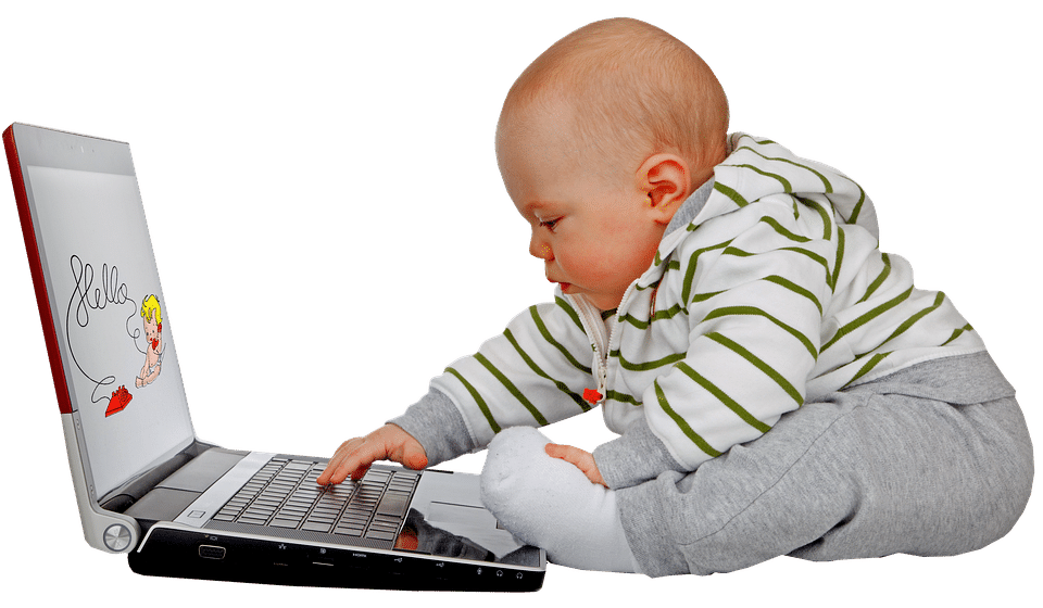 baby on laptop