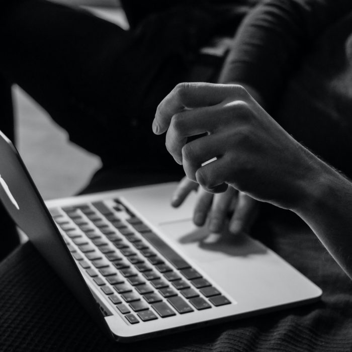 black and white laptop