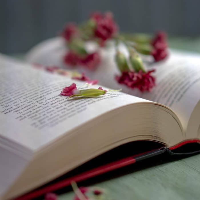 book with flowers on it