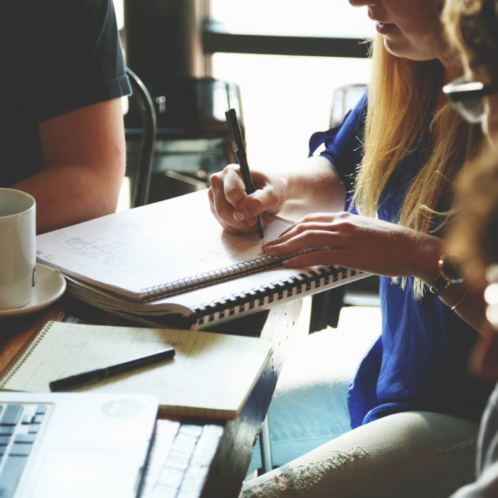 meeting at desk