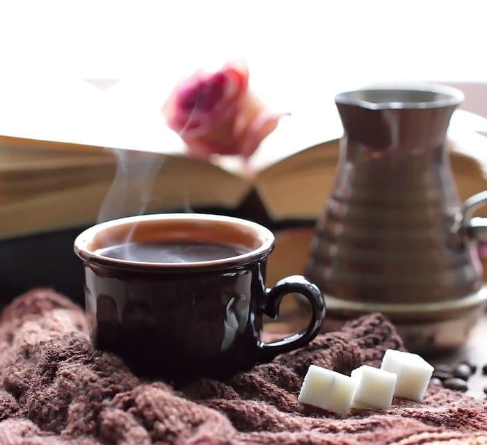 knitted blanket sugar cubes, coffee