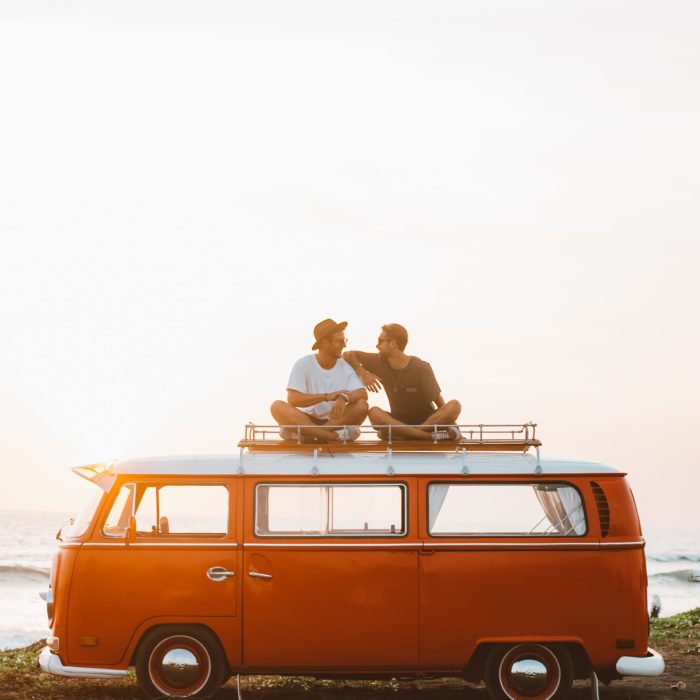 two men on a bus