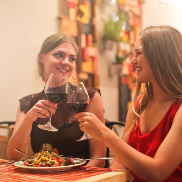 two women having wine