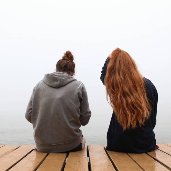 two women on a dock
