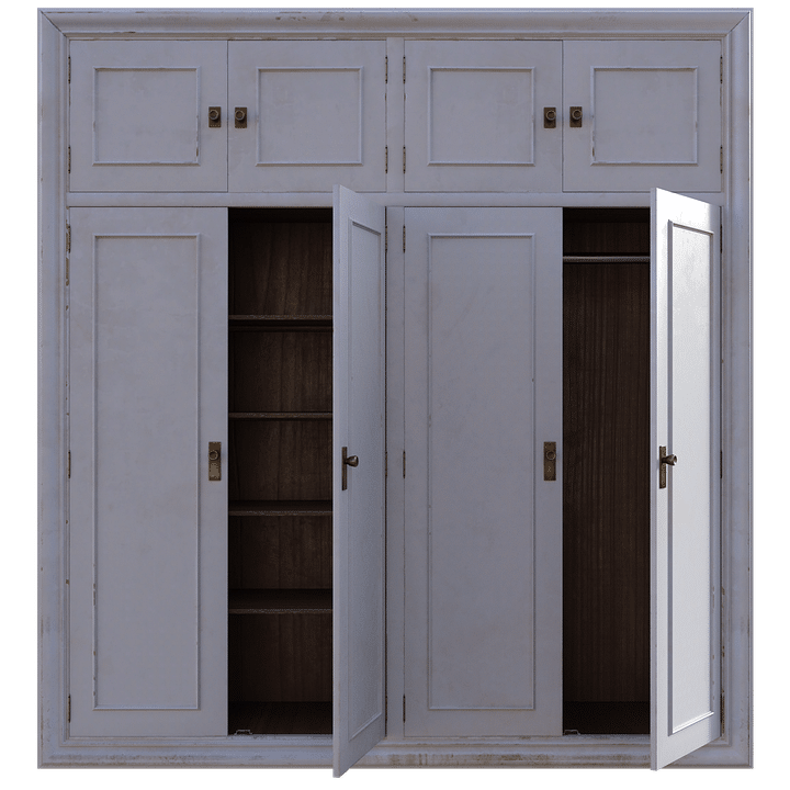 white cupboard door - open