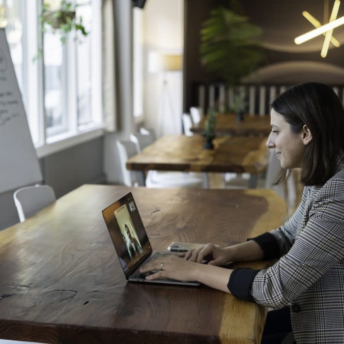 woman video chatting with someone