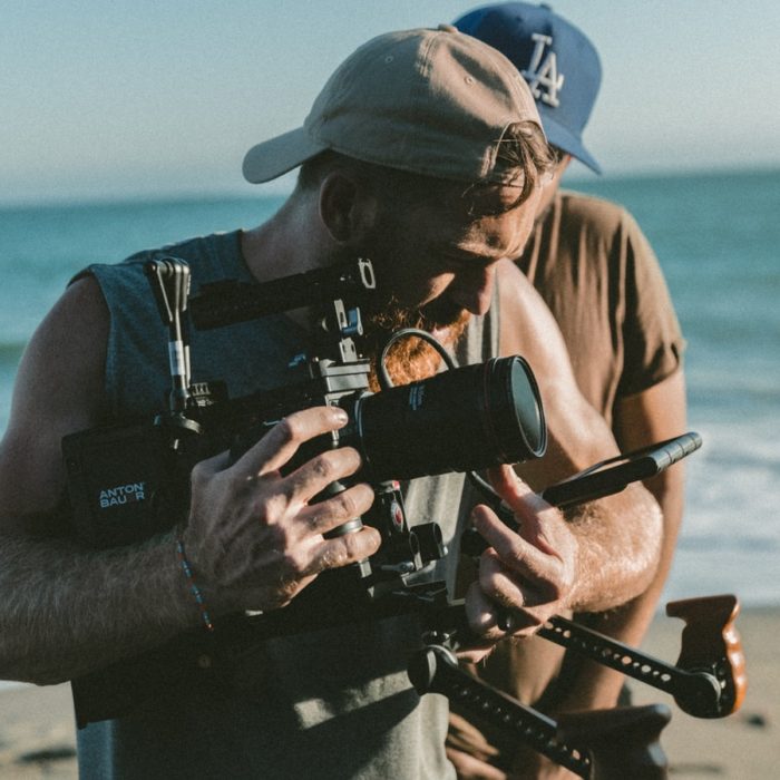 man with video camera