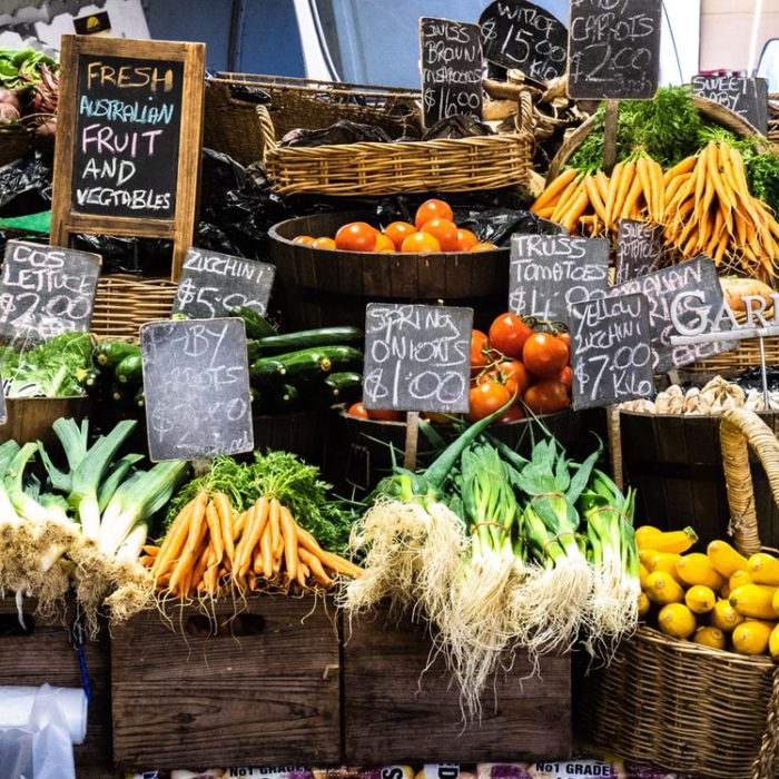 boxes or produce